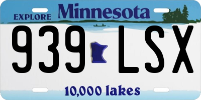 MN license plate 939LSX
