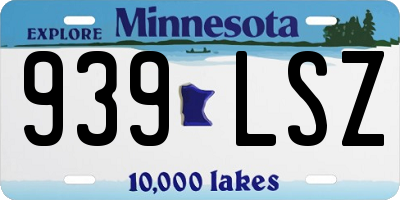 MN license plate 939LSZ