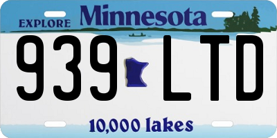 MN license plate 939LTD
