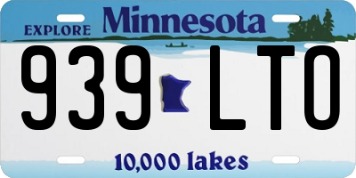 MN license plate 939LTO