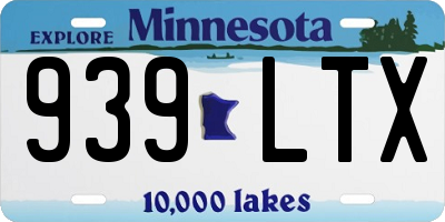 MN license plate 939LTX
