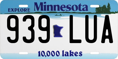 MN license plate 939LUA