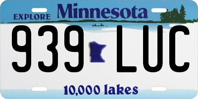 MN license plate 939LUC