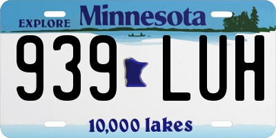MN license plate 939LUH