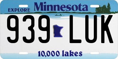 MN license plate 939LUK