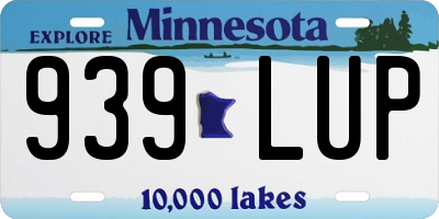 MN license plate 939LUP