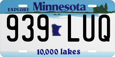 MN license plate 939LUQ
