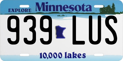 MN license plate 939LUS