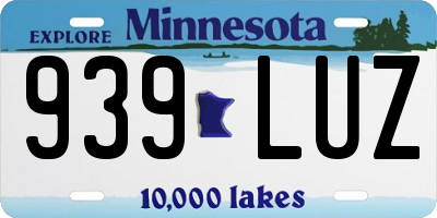 MN license plate 939LUZ