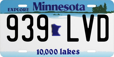MN license plate 939LVD