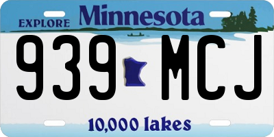 MN license plate 939MCJ
