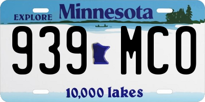 MN license plate 939MCO