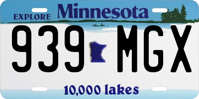 MN license plate 939MGX