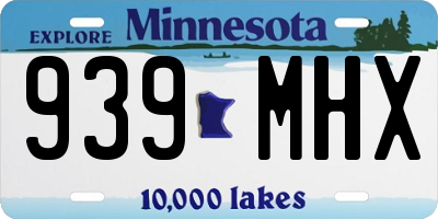 MN license plate 939MHX
