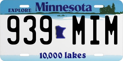 MN license plate 939MIM