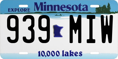 MN license plate 939MIW