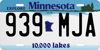 MN license plate 939MJA