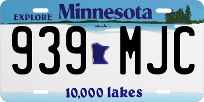 MN license plate 939MJC