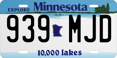 MN license plate 939MJD