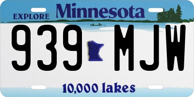 MN license plate 939MJW