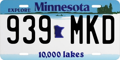MN license plate 939MKD