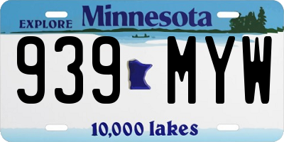 MN license plate 939MYW