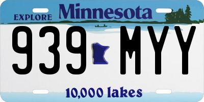 MN license plate 939MYY