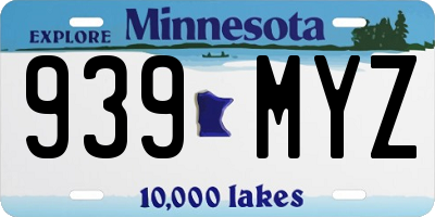 MN license plate 939MYZ