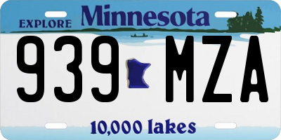MN license plate 939MZA
