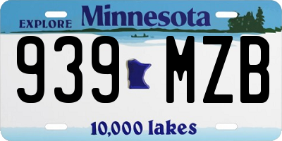 MN license plate 939MZB