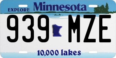MN license plate 939MZE