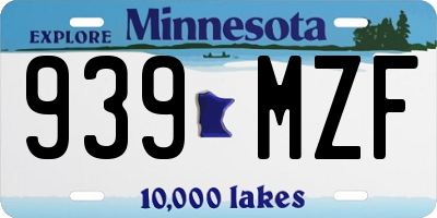 MN license plate 939MZF
