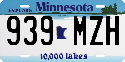 MN license plate 939MZH