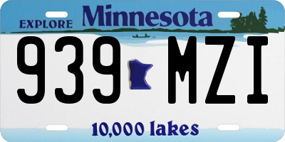 MN license plate 939MZI