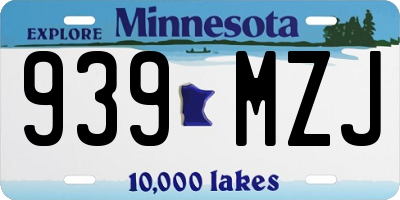MN license plate 939MZJ