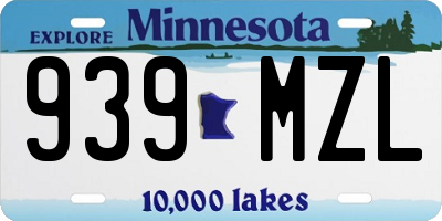 MN license plate 939MZL