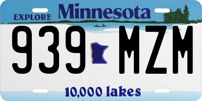 MN license plate 939MZM