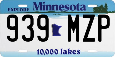 MN license plate 939MZP