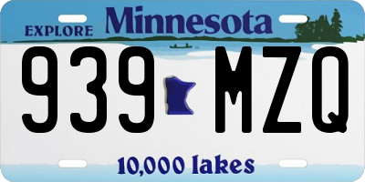 MN license plate 939MZQ