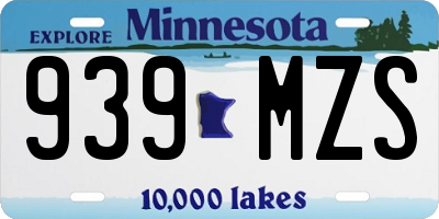 MN license plate 939MZS