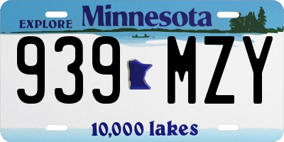 MN license plate 939MZY
