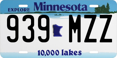 MN license plate 939MZZ