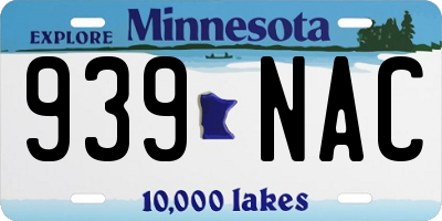 MN license plate 939NAC