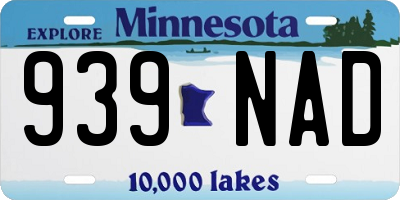 MN license plate 939NAD