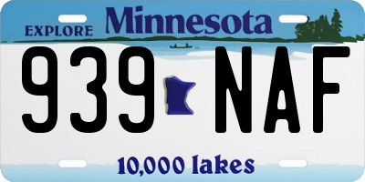 MN license plate 939NAF