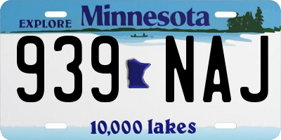 MN license plate 939NAJ
