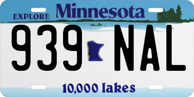 MN license plate 939NAL