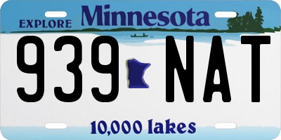 MN license plate 939NAT