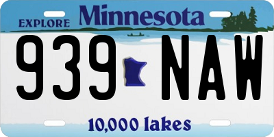 MN license plate 939NAW