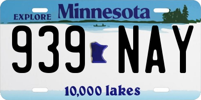 MN license plate 939NAY